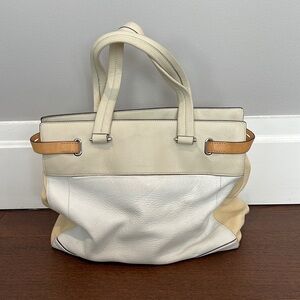 Reed Krakoff White and Tan Shoulder Bag